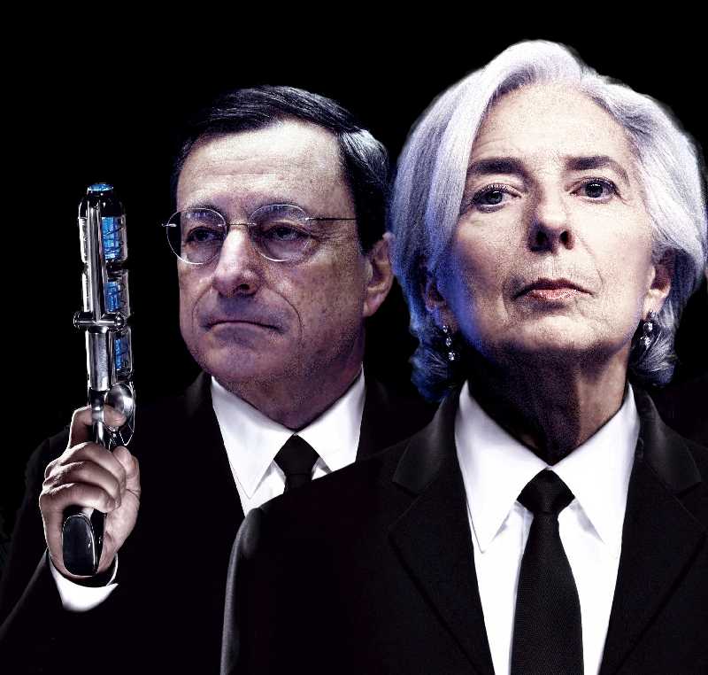Mario Draghi und Christine Lagarde erpressen die griechische Regierung.