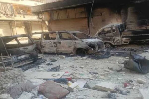 Die Folgen von Angriffen der HTS in Aleppo (Foto: X/RojavaNetwork)