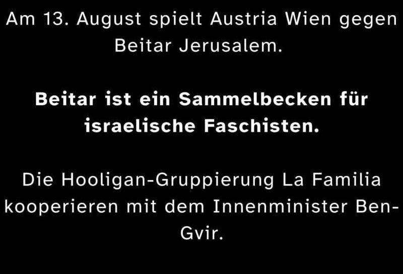 STOP THE GAME – Israelische Faschisten auf Wien-Besuch